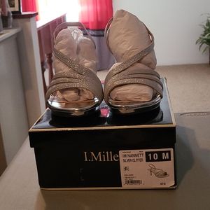 I.Miller Silver Glitter Heels